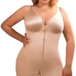 944 Celeste Front Zipper Compression Garment Color Nude Size 2XL (42) - Image 3