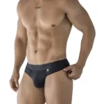 91211B Microfiber Thongs Color Black Size S - Image 3