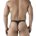 Alternative view of 91223 Microfiber Thongs Color Black Size S