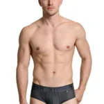 91250 Microfiber Mesh Briefs Color Gray Size L