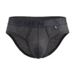 91250 Microfiber Mesh Briefs Color Gray Size M - Image 6