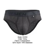 91250 Microfiber Mesh Briefs Color Gray Size M - Image 9