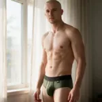 91250 Microfiber Mesh Briefs Color Military Green Size L - Image 6