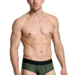 91250 Microfiber Mesh Briefs Color Military Green Size L