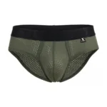 91250 Microfiber Mesh Briefs Color Military Green Size L - Image 7
