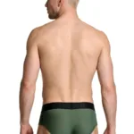 Alternative view of 91250 Microfiber Mesh Briefs Color Military Green Size L