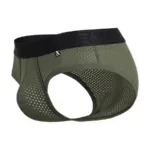 91250 Microfiber Mesh Briefs Color Military Green Size L - Image 9