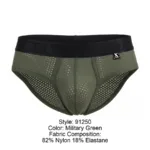 91250 Microfiber Mesh Briefs Color Military Green Size L - Image 10