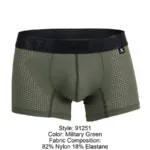 91251 Microfiber Mesh Boxer Briefs Color Military Green Size L - Image 8