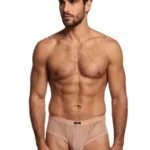 91263 Microfiber Mesh Briefs Color Brown Size L