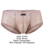 91263 Microfiber Mesh Briefs Color Brown Size L - Image 7