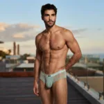91263 Microfiber Mesh Briefs Color Green Size L - Image 4