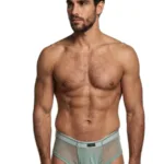 91263 Microfiber Mesh Briefs Color Green Size L