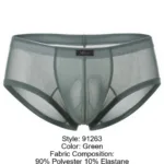 91263 Microfiber Mesh Briefs Color Green Size L - Image 8