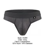 91268 Microfiber Mesh Thongs Color Gray Size S - Image 8
