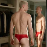 91268 Microfiber Mesh Thongs Color Red Size S - Image 4
