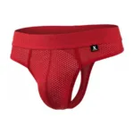 91268 Microfiber Mesh Thongs Color Red Size S - Image 5