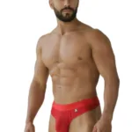 91268 Microfiber Mesh Thongs Color Red Size S - Image 3