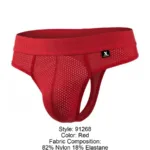 91268 Microfiber Mesh Thongs Color Red Size S - Image 8