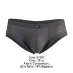 91269 Microfiber Mesh Briefs Color Gray Size XL - Image 8