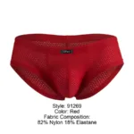 91269 Microfiber Mesh Briefs Color Red Size XL - Image 8