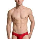 91270 Microfiber Mesh Briefs Color Red Size L