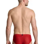 Alternative view of 91270 Microfiber Mesh Briefs Color Red Size L