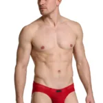 91270 Microfiber Mesh Briefs Color Red Size XL - Image 3