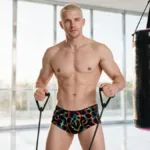 91283 Rainbow Printed Microfiber Briefs Color Mushroom Size XL - Image 4
