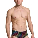 91283 Rainbow Printed Microfiber Briefs Color Paw print Size L