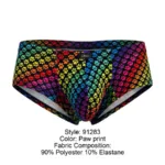 91283 Rainbow Printed Microfiber Briefs Color Paw print Size M - Image 8