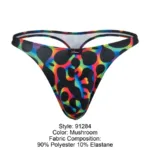 91284 Printed Microfiber Thongs Color Mushroom Size M - Image 8