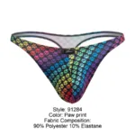 91284 Printed Microfiber Thongs Color Paw print Size XL - Image 8