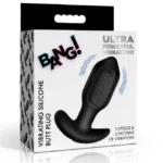 Bumpy Vibrating Silicone Butt Plug - Black