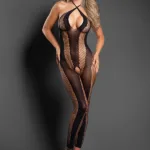 Make Your Move Footless Open Crotch Bodystocking - Os - Black