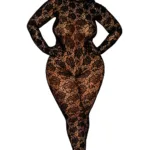 Gloved Bodystocking Dmnd - Queen Size - Black
