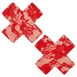 Red Lace X Nipple Cover Pasties