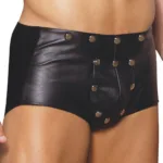 Elegant Moments - Men's leather shorts - Black - S