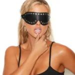 Elegant Moments - Leather blindfold - Black - One Size - Style EM-L9829