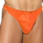 Elegant Moments - Men’s leather thong - Orange - One Size