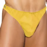 Elegant Moments - Men’s leather thong - Yellow - One Size