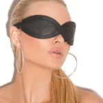 Elegant Moments - Leather blindfold - Black - One Size - Style EM-L9987