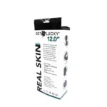Get Lucky Real Skin 12 Dual Layer Dildo Dark Brown