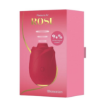 Alternative view of Womanizer Rose Rechargeable Silicone Air Pulse Clitoral Vibrator - Red/Gold