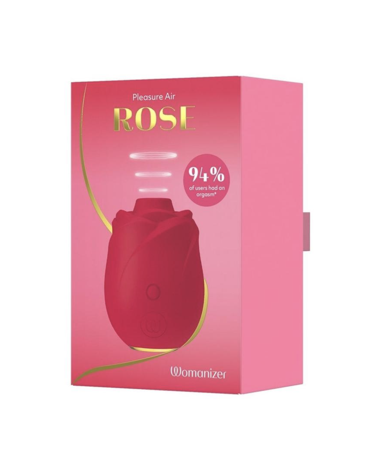 Womanizer Rose Rechargeable Silicone Air Pulse Clitoral Vibrator - Red/Gold