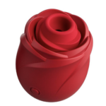 Womanizer Rose Rechargeable Silicone Air Pulse Clitoral Vibrator - Red/Gold - Image 4
