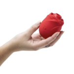 Womanizer Rose Rechargeable Silicone Air Pulse Clitoral Vibrator - Red/Gold - Image 5